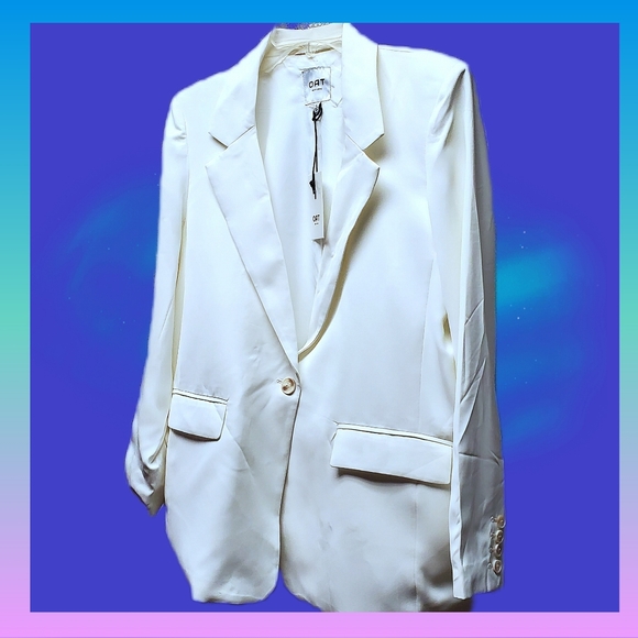 Ladies White  One Button Blazer by OATS NEW YORK - Picture 7 of 8